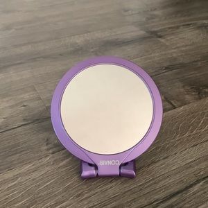 Double sided purple close up makeup mirror
